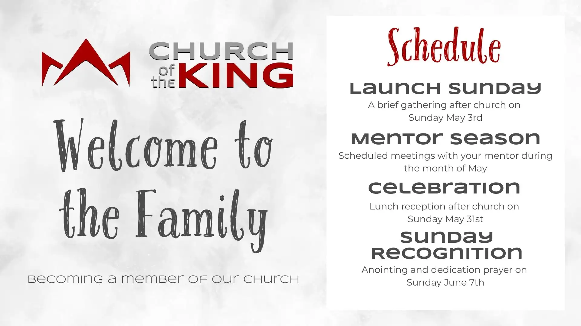 Welcome to the Family Welcome to the Family